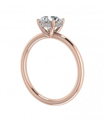 Помолвочные кольца с бриллиантом на заказ Р-028 - превью 2