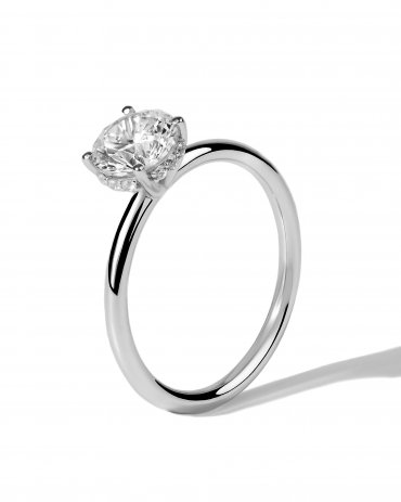 Помолвочные кольца с бриллиантом на заказ Р-028 - превью 1