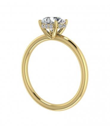 Помолвочные кольца с бриллиантом на заказ Р-028 - превью 4
