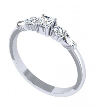 Помолвочные кольца с бриллиантом на заказ Р-042 - превью 4
