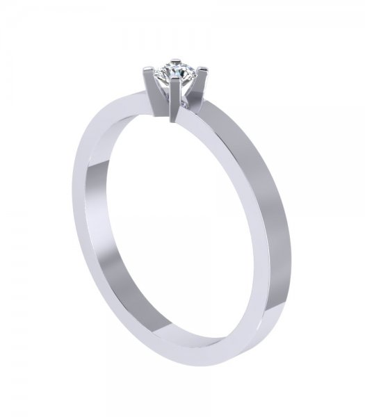 Помолвочные кольца с бриллиантом на заказ Р-050 - превью 2