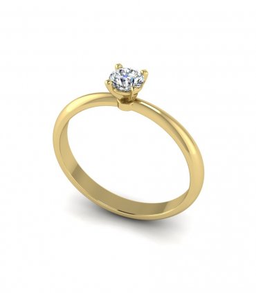 Помолвочные кольца с бриллиантом на заказ Р-053 - превью 6